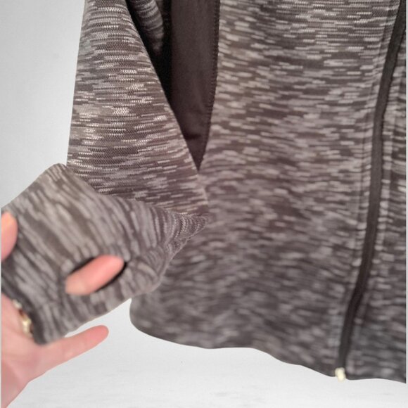 Tek Gear women's full zip jacket - gray space dye w/black insert - Picture 5 of 8